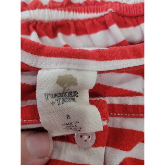 Tucker + Tate Girls Red White Striped Romper Jumpsuit size 5 #4 - Picture 2 of 3